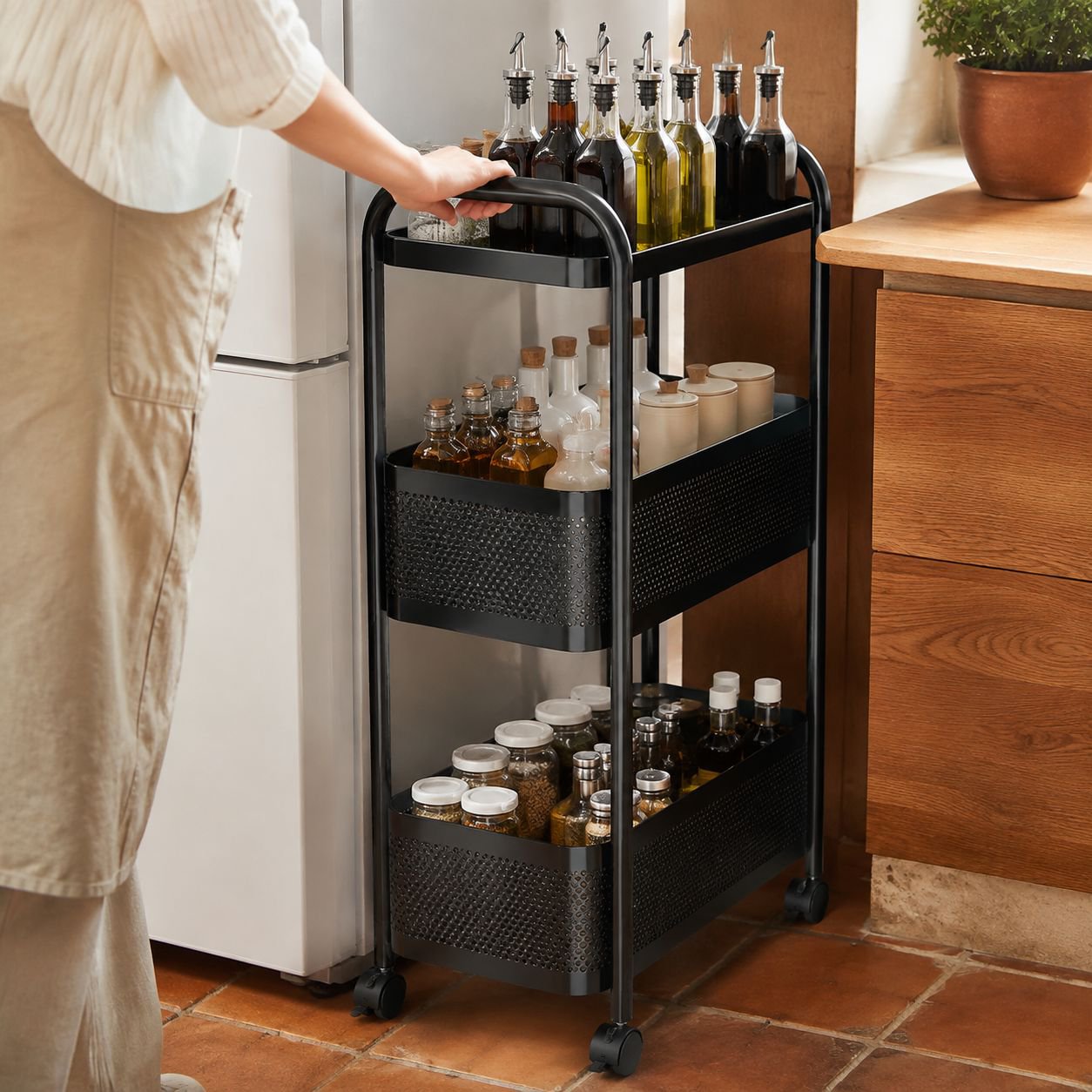 Organizador multifuncional para ranuras de cocina