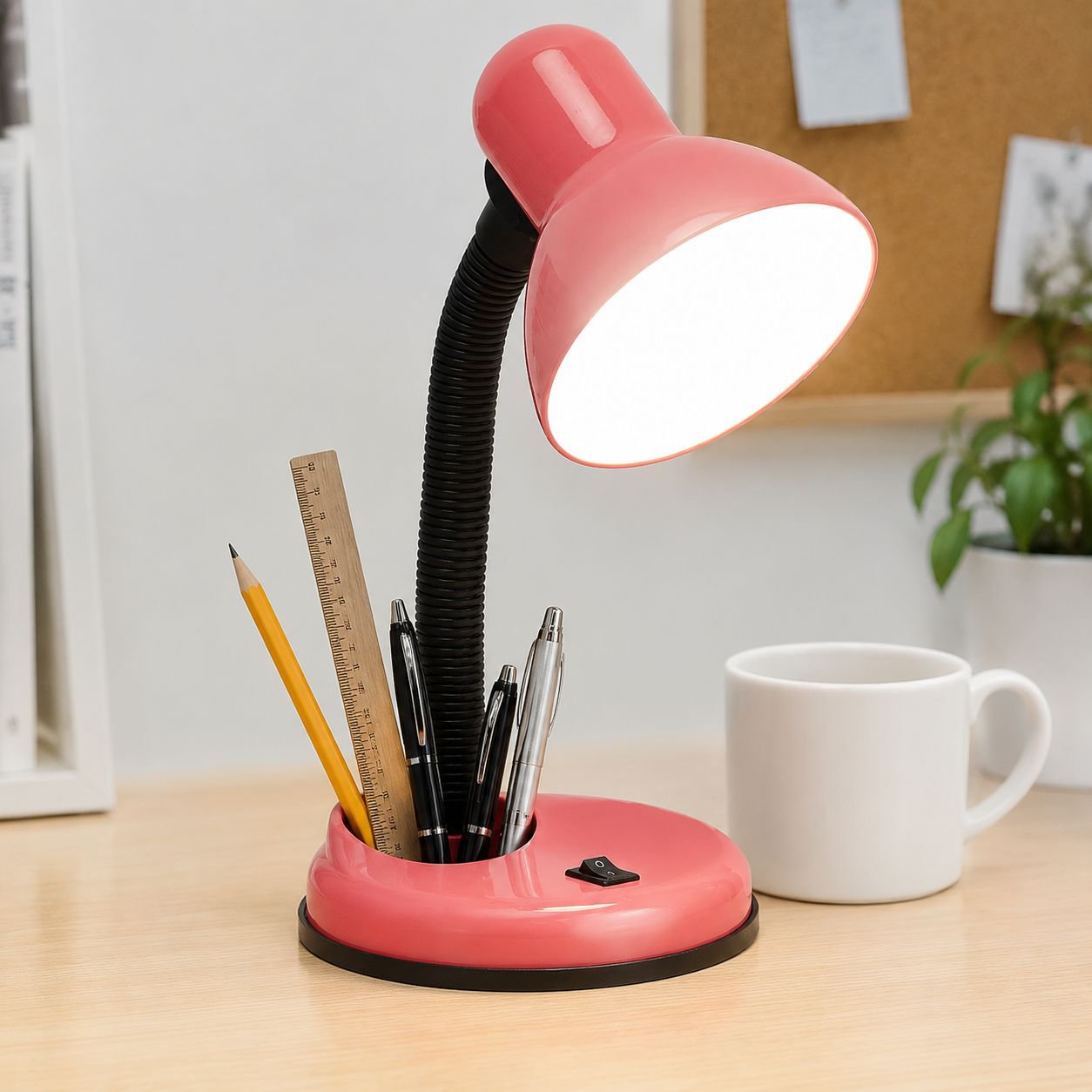 Sleek desk lamp illuminating work area