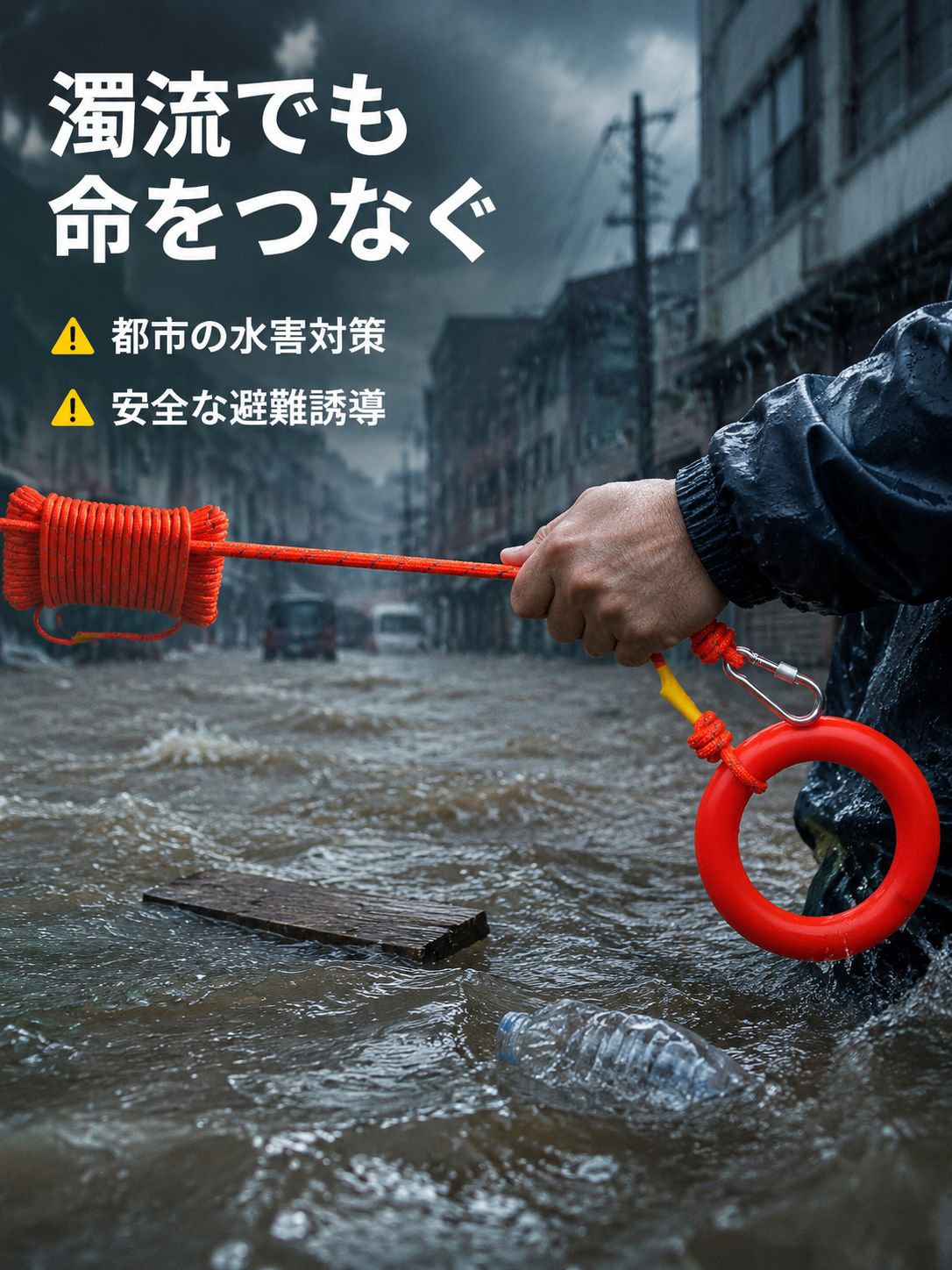 反射フロートレスキューロープ全体画像