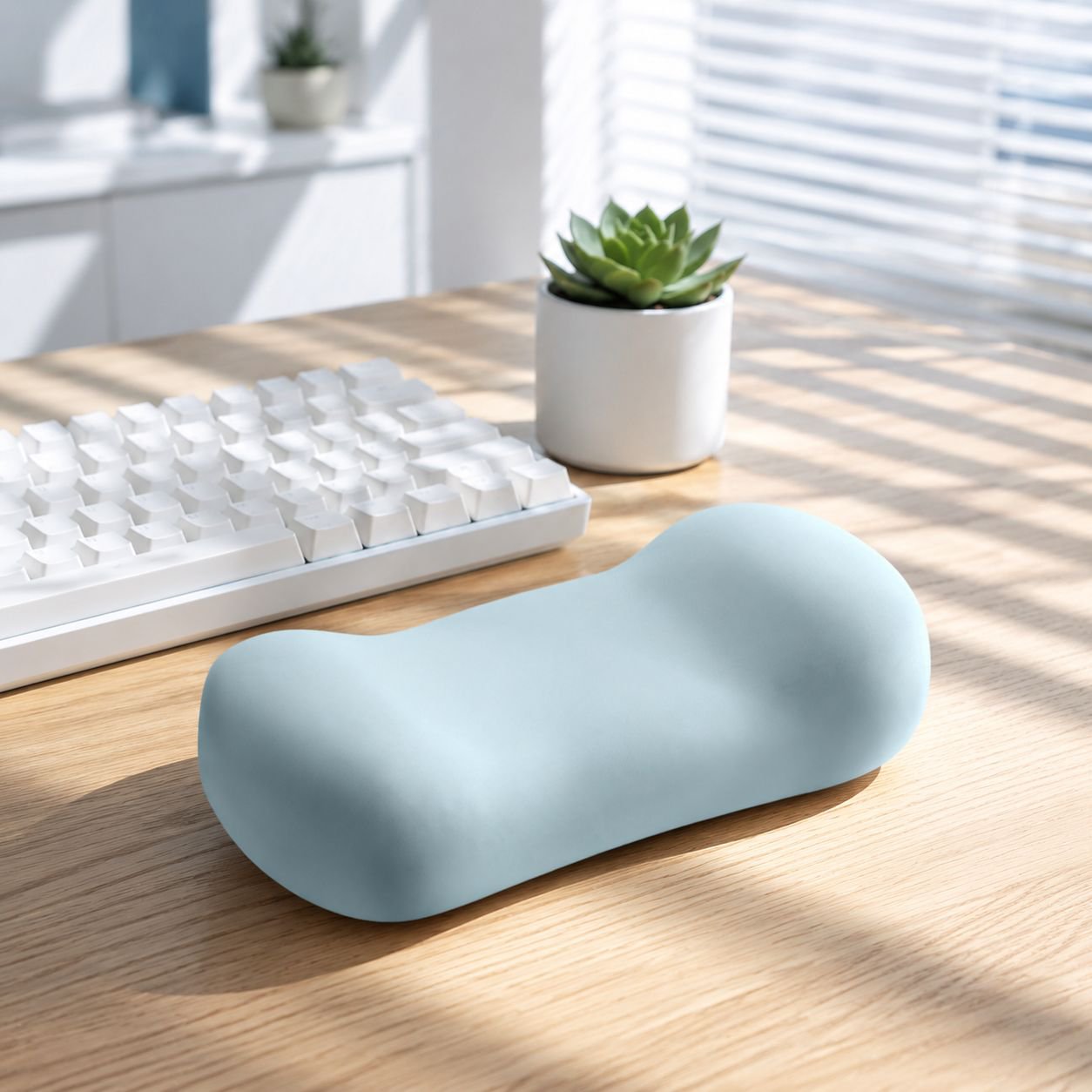 Cojín absorbente y transpirable con diseño ergonómico para siestas