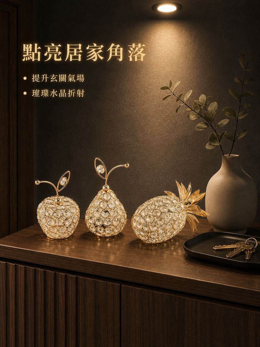 創意水晶水果擺件