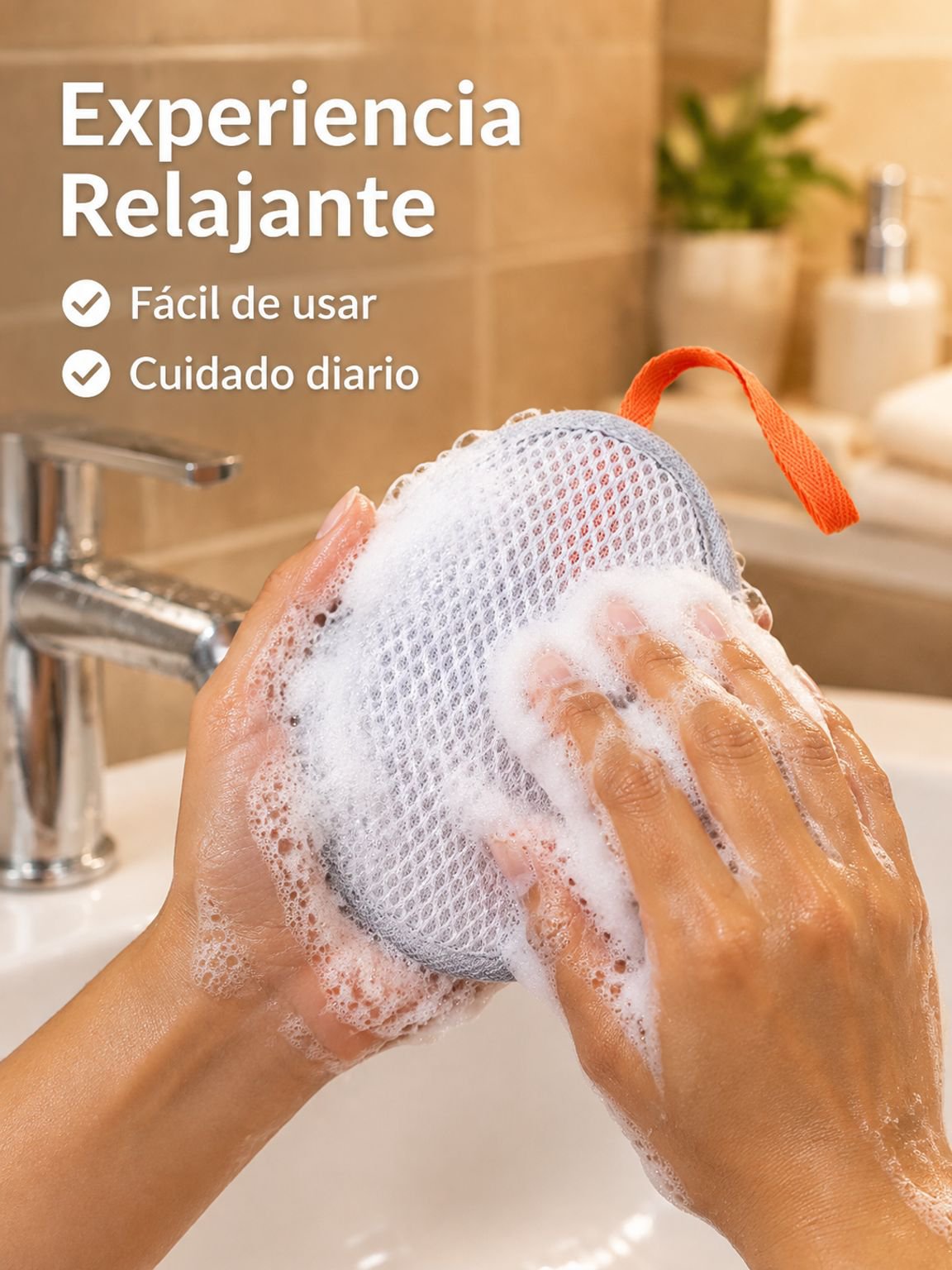 Malla de espuma para baño de estructura sándwich