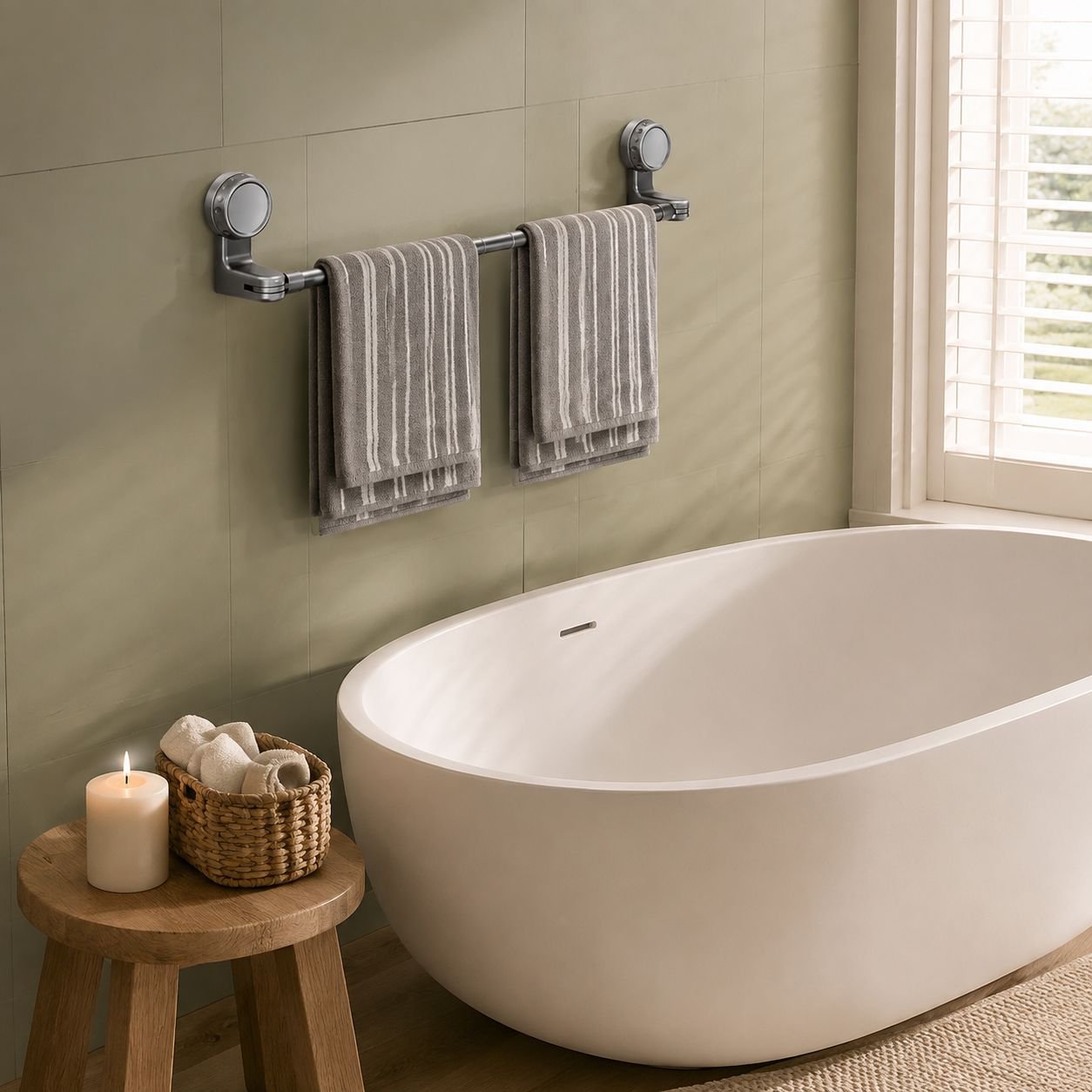 Modern and stylish towel holder for home bathrooms