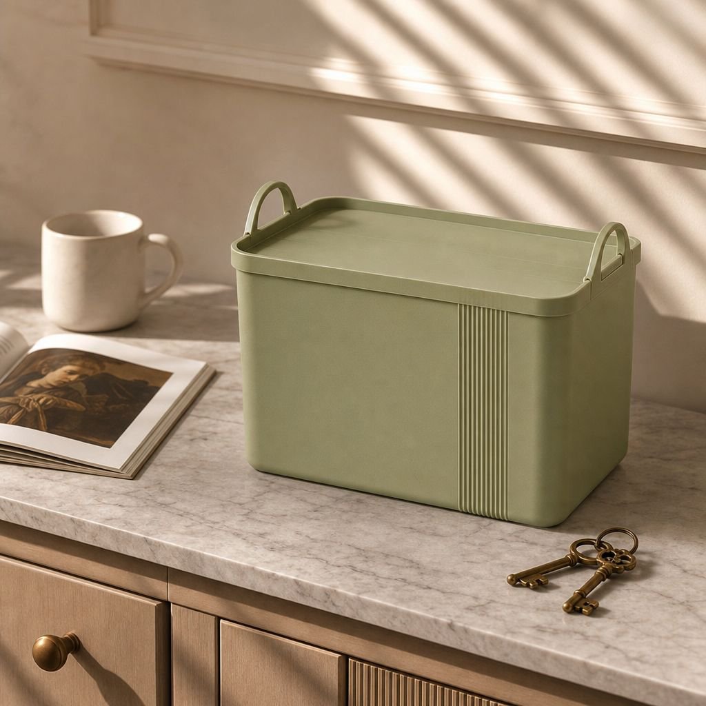 Boîte de rangement en plastique avec couvercle