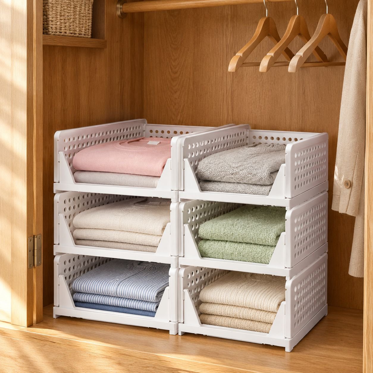 Multi-layer Plastic Wardrobe Drawer Storage Rack
