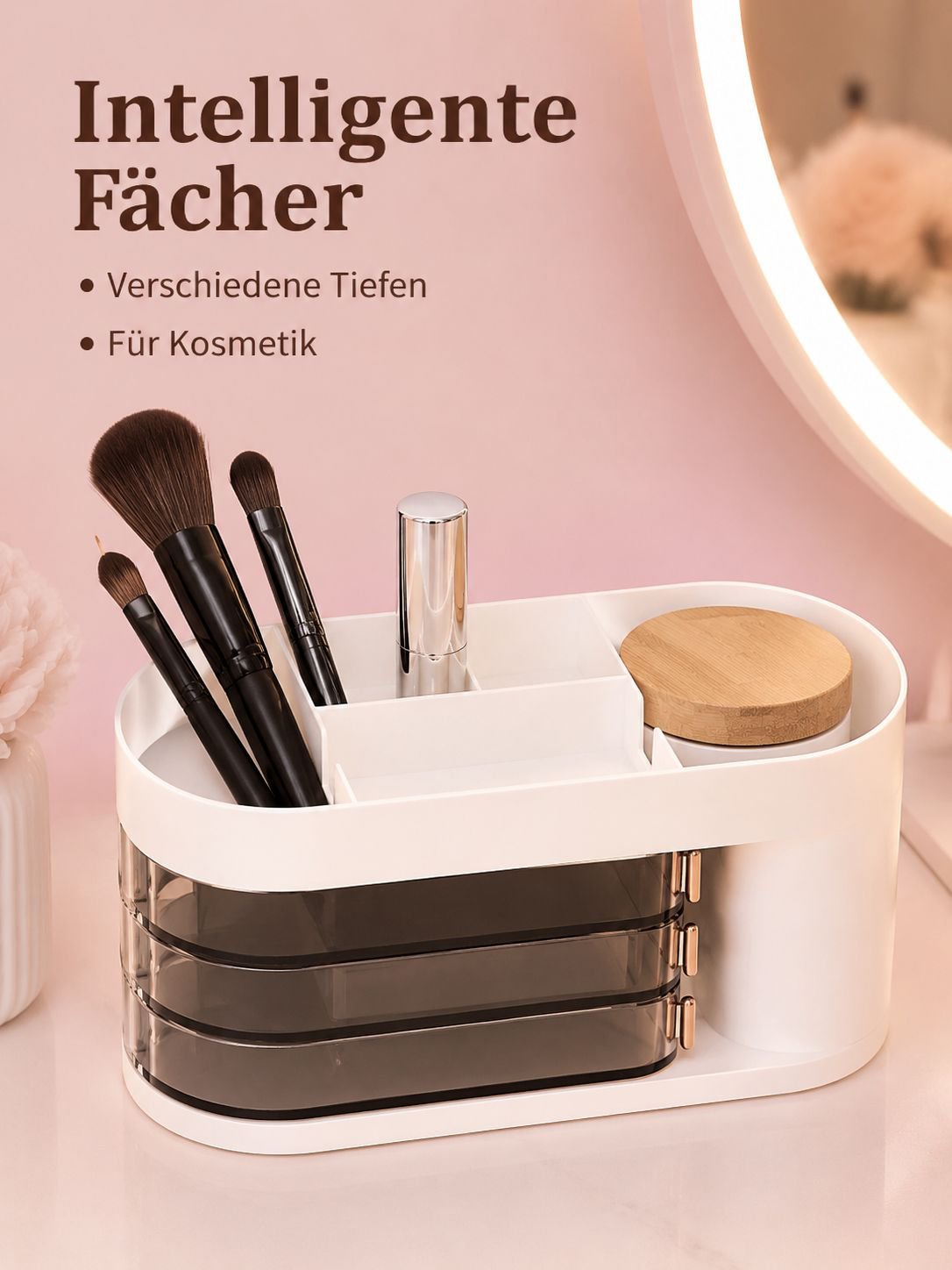 Multifunktionaler drehbarer Kosmetik-Organizer für den Schreibtisch