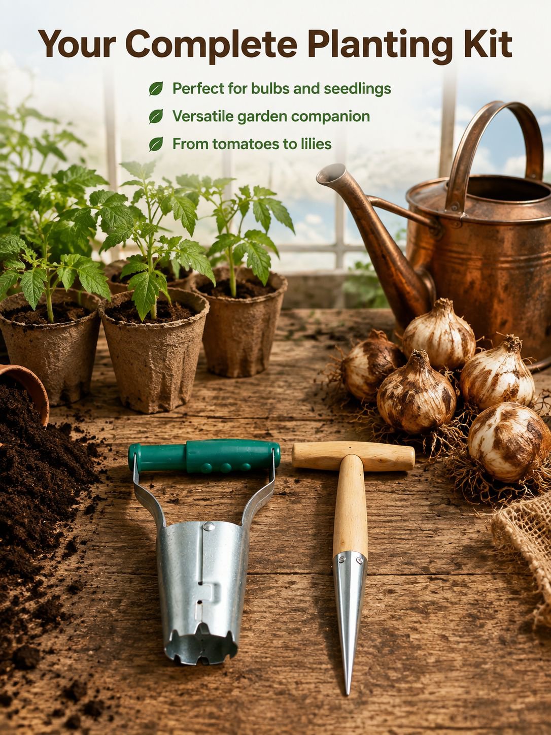 Durable seeding and transplanting hand tool