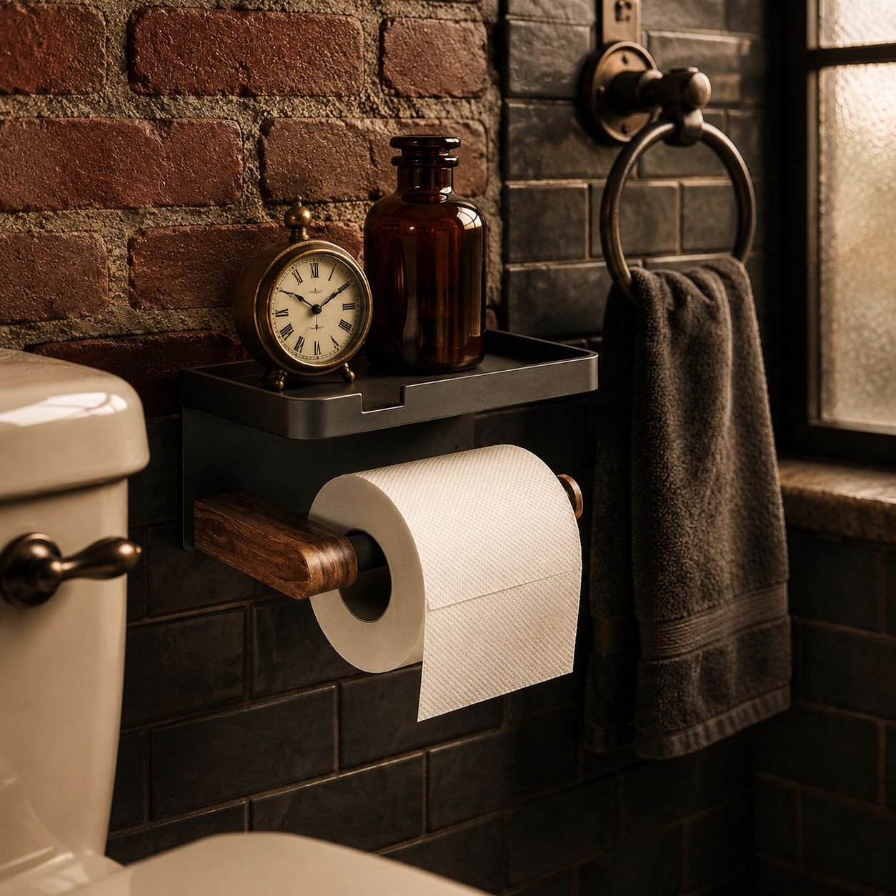 Kitchen tissue holder with strong adhesive