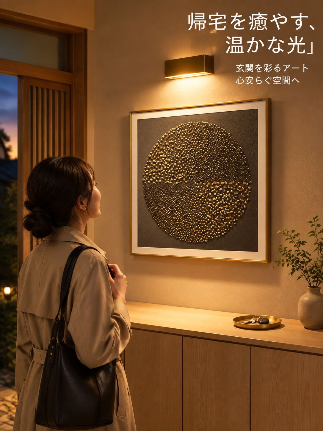 点墨（てんぼく）が輝くゴールドの装飾画