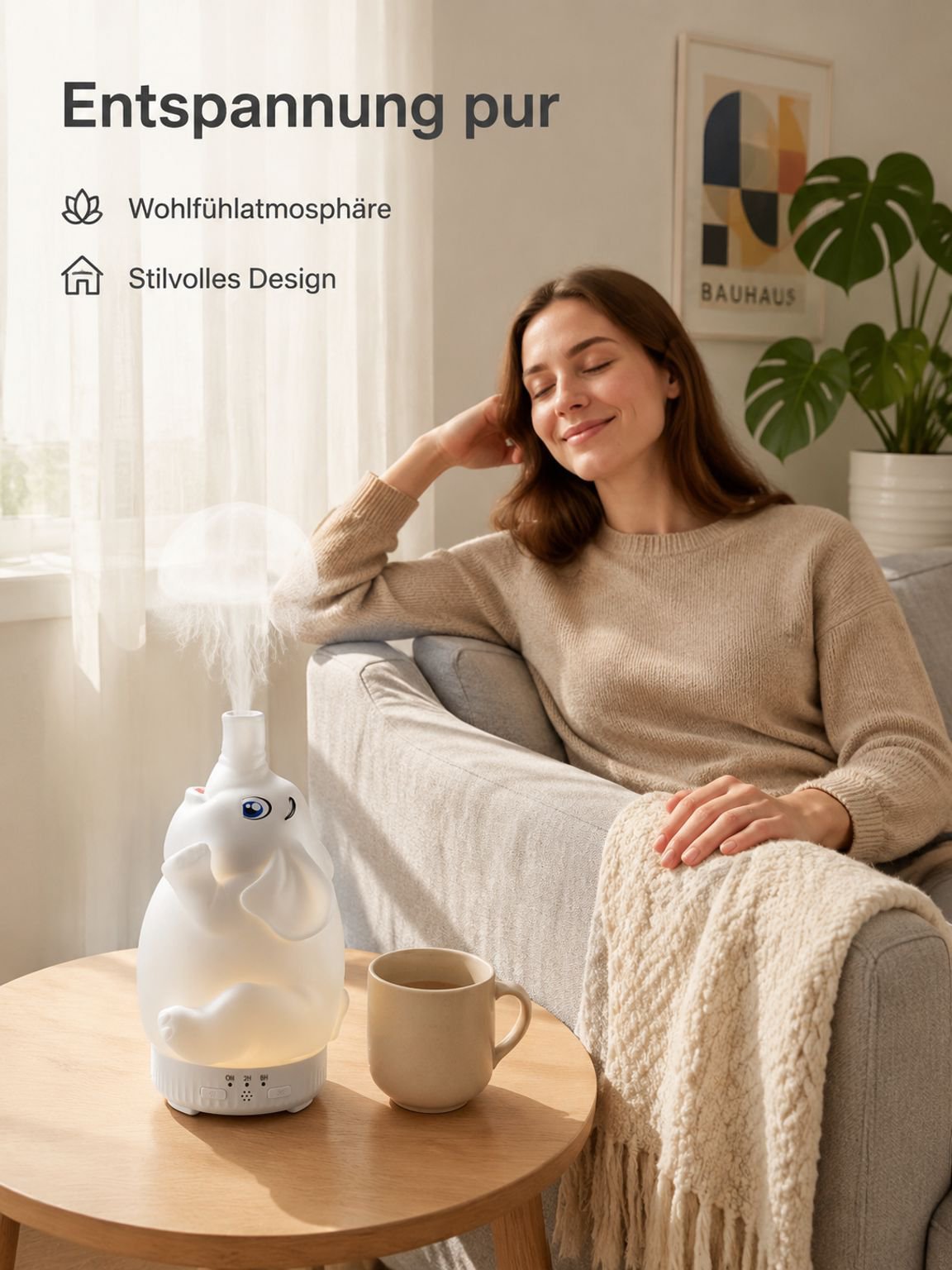 2026 Neue drehbare Elefanten-Aroma-Diffusor (mit 7-Farben-Licht und Quallen-Befeuchtungsmittel) 