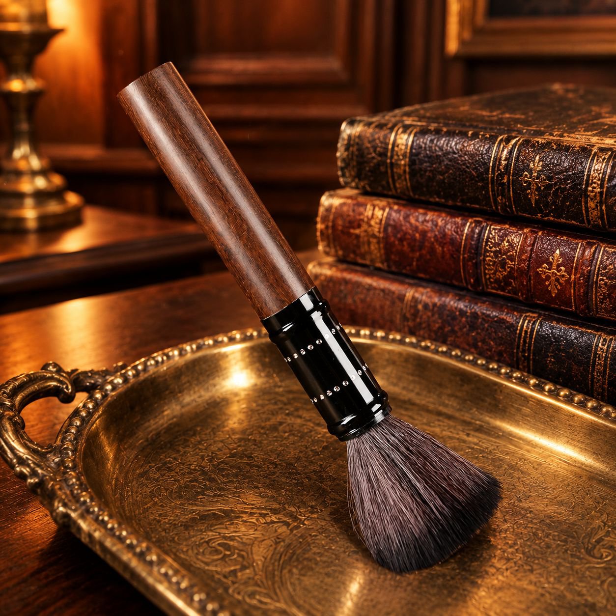 Ebony Soft Brush for Buddha Statue Dust Cleaning