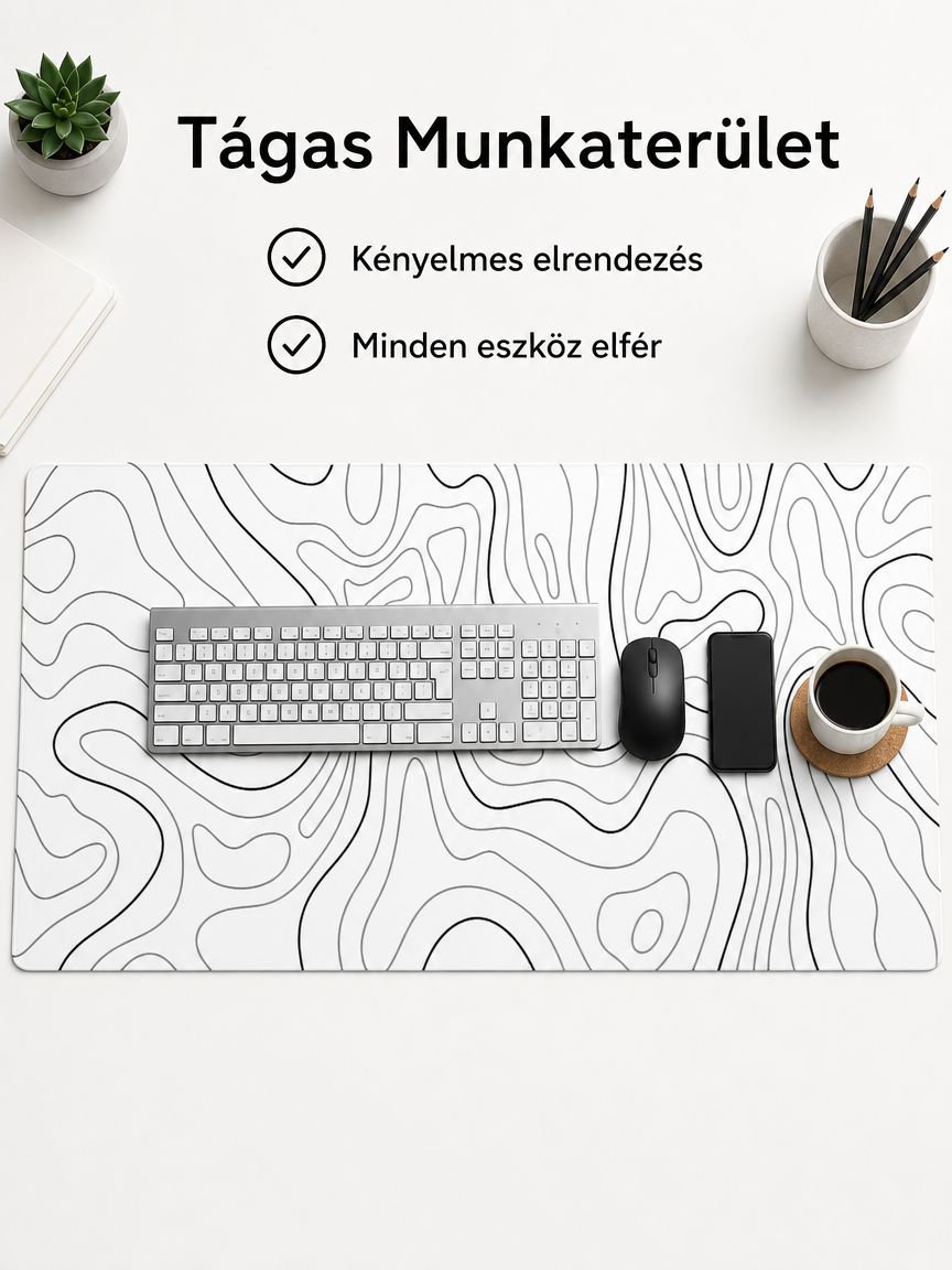 Extra nagy folyadékhullámos irodai egérpad