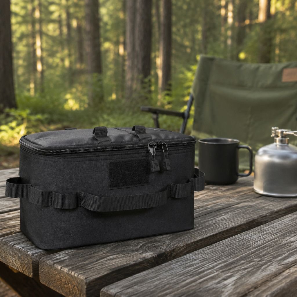 Portable picnic bag, camping storage bag, outdoor tableware organizer, short trip tote bag