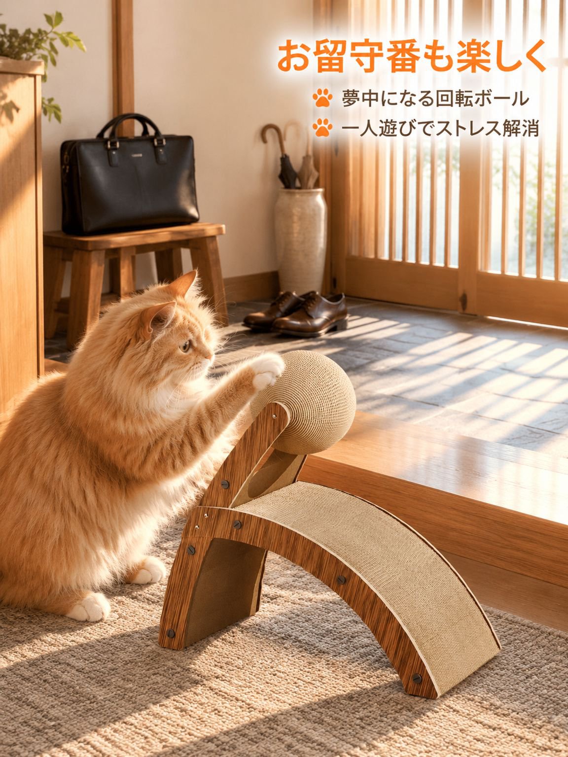 自分で遊べる耐久猫用おもちゃ 爪とぎ神器