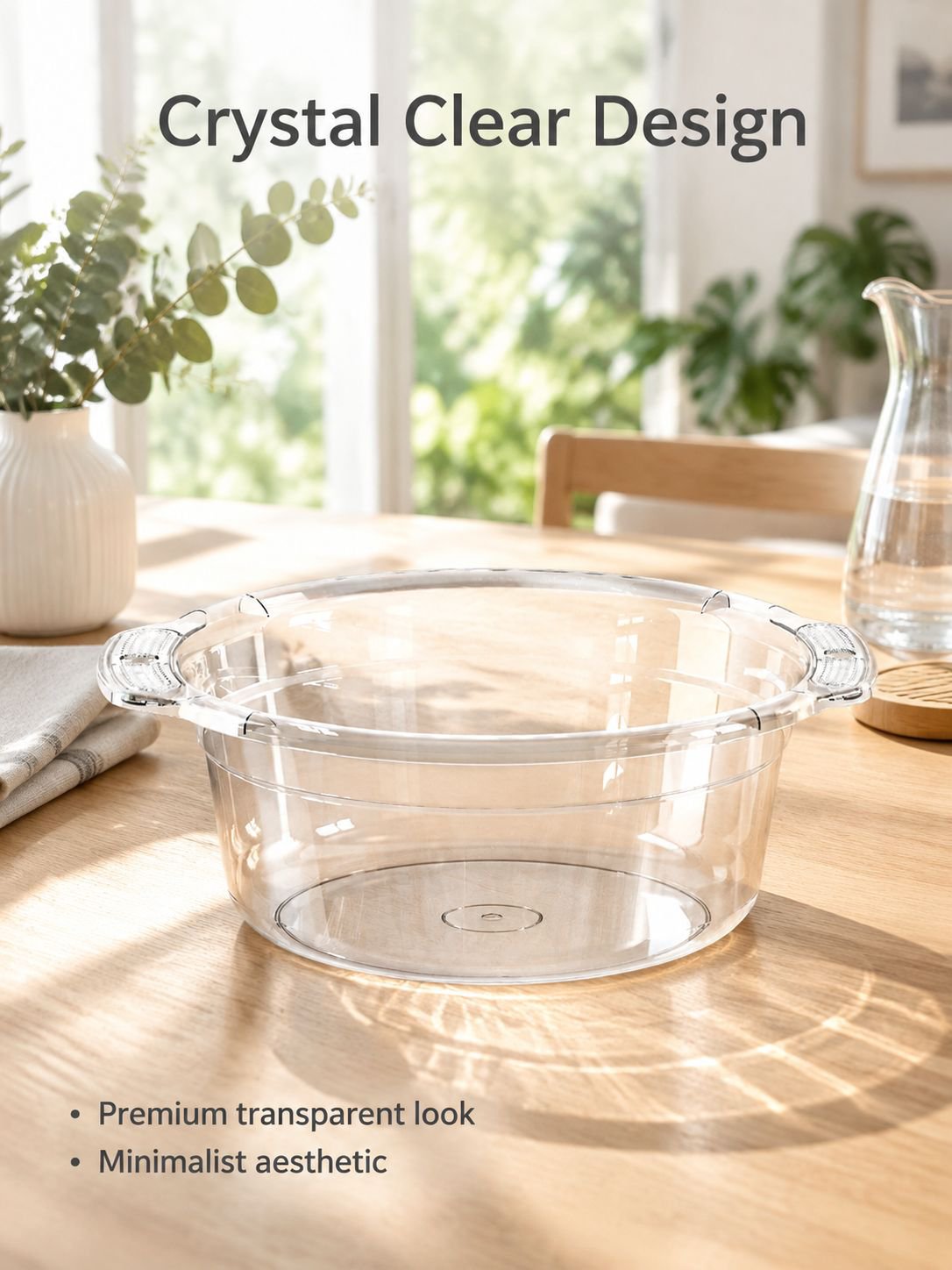 Thickened transparent plastic wash basin for household use