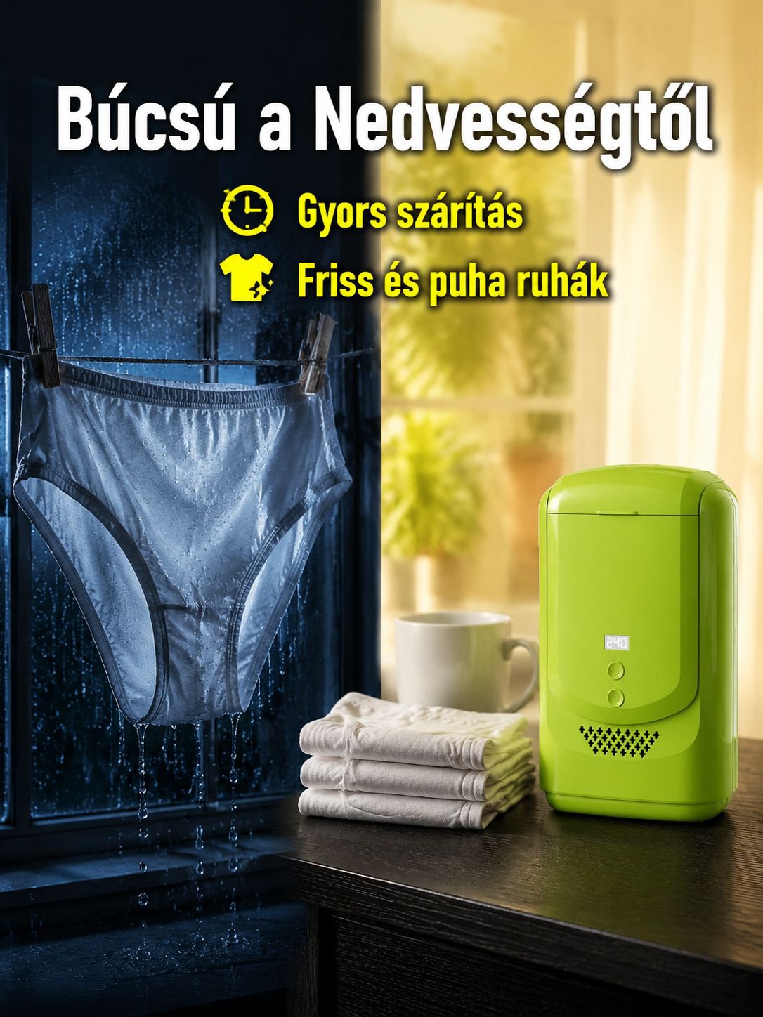 Összecsukható szárító egyszerű tároláshoz