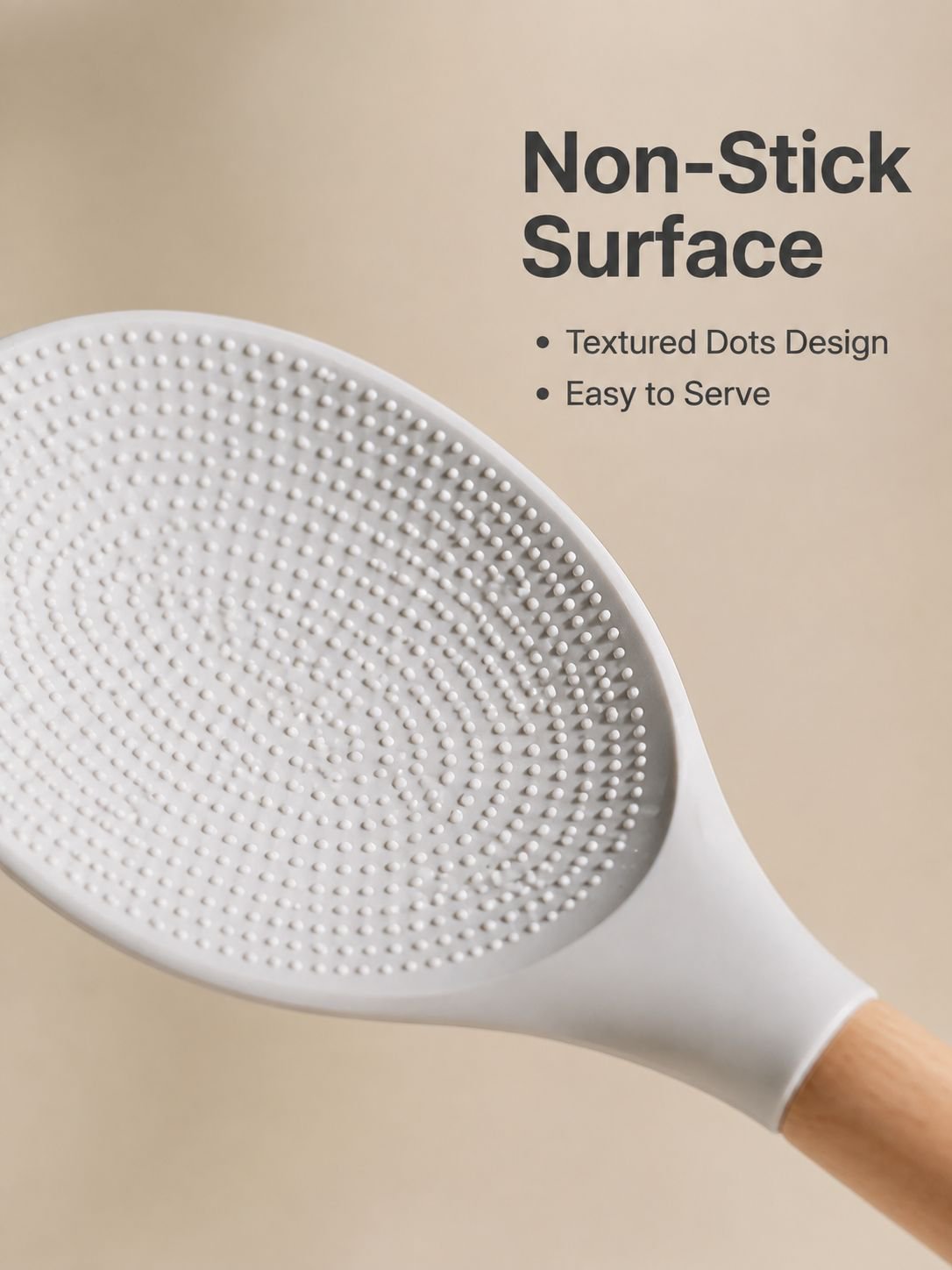 Wooden handle silicone rice spoon