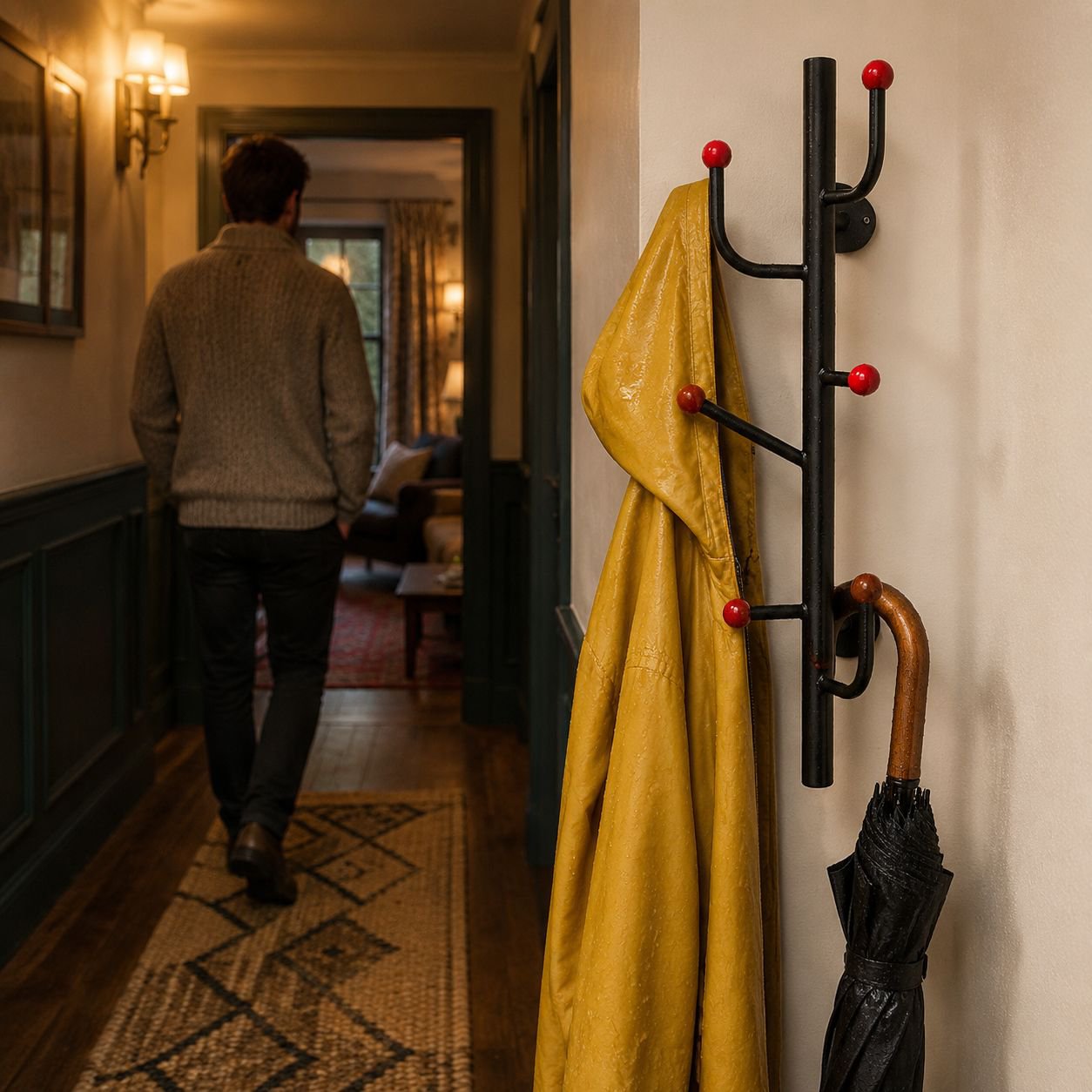 No-Drill Strong Adhesive Wall-Mounted Coat Rack