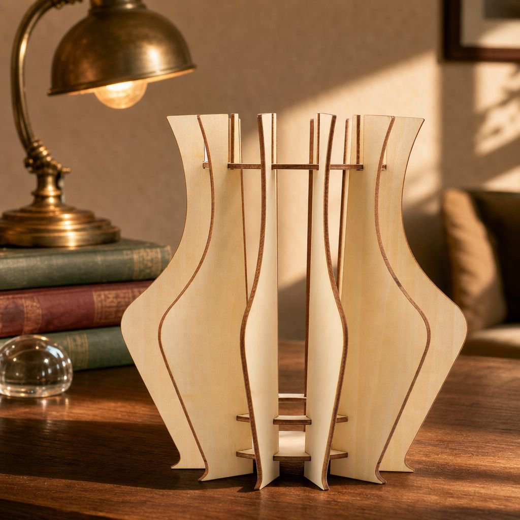 Puzzle Vase Holder, Wooden Bouquet Tray, Office Floral Decoration