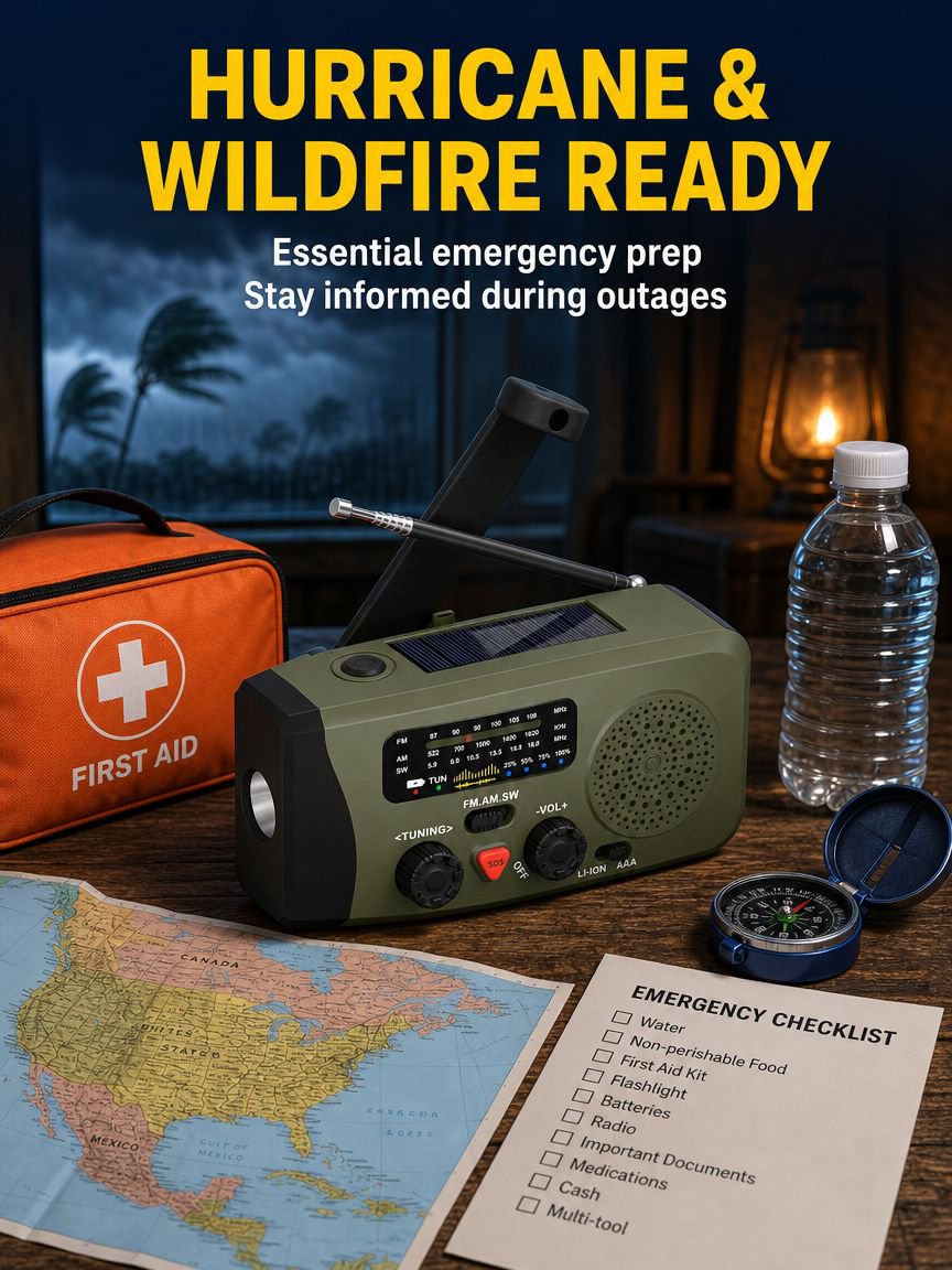 Multi-functional Emergency Radio Flashlight with AM/FM/NOAA weather alert