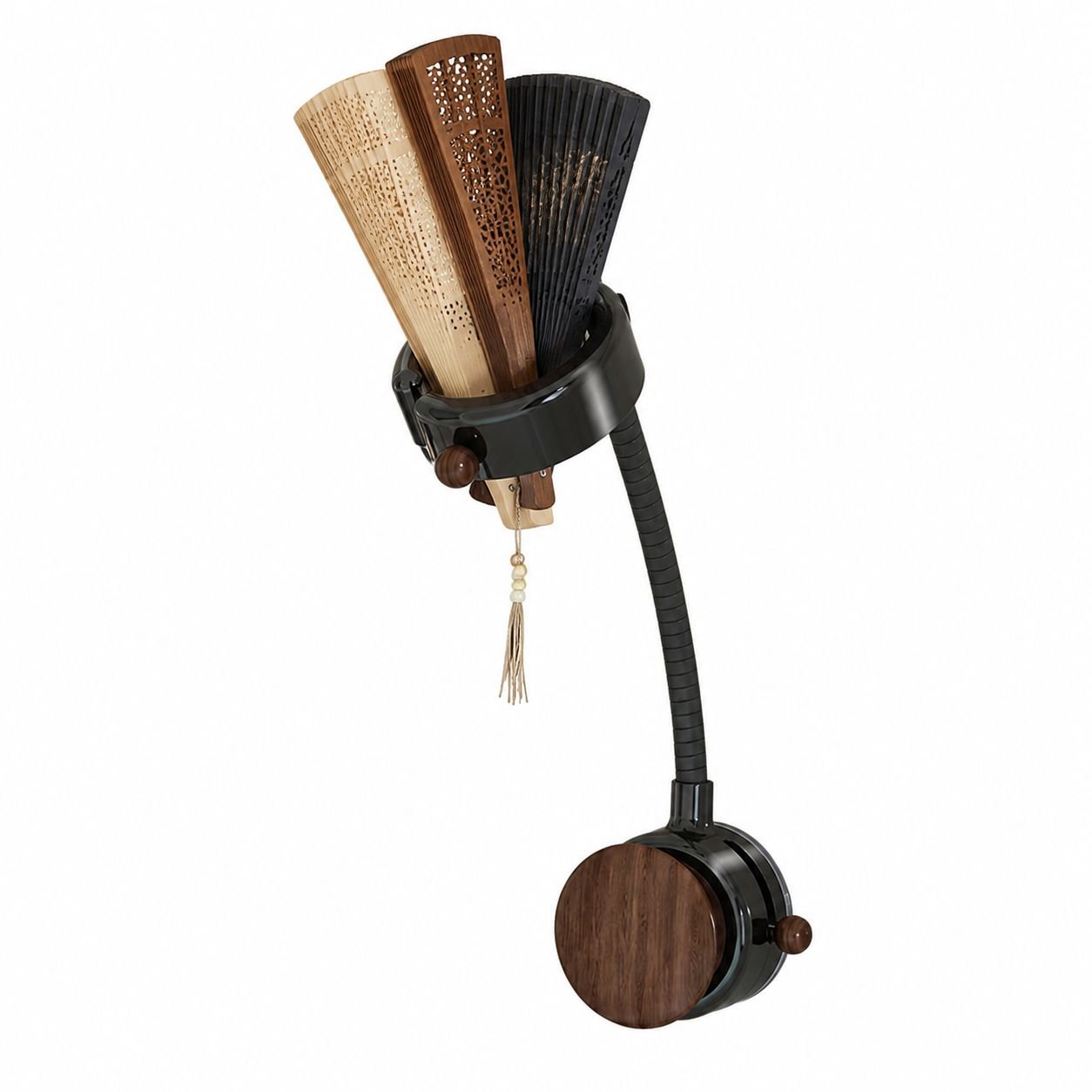 Wall-mounted Rotatable Storage Rack for Fans