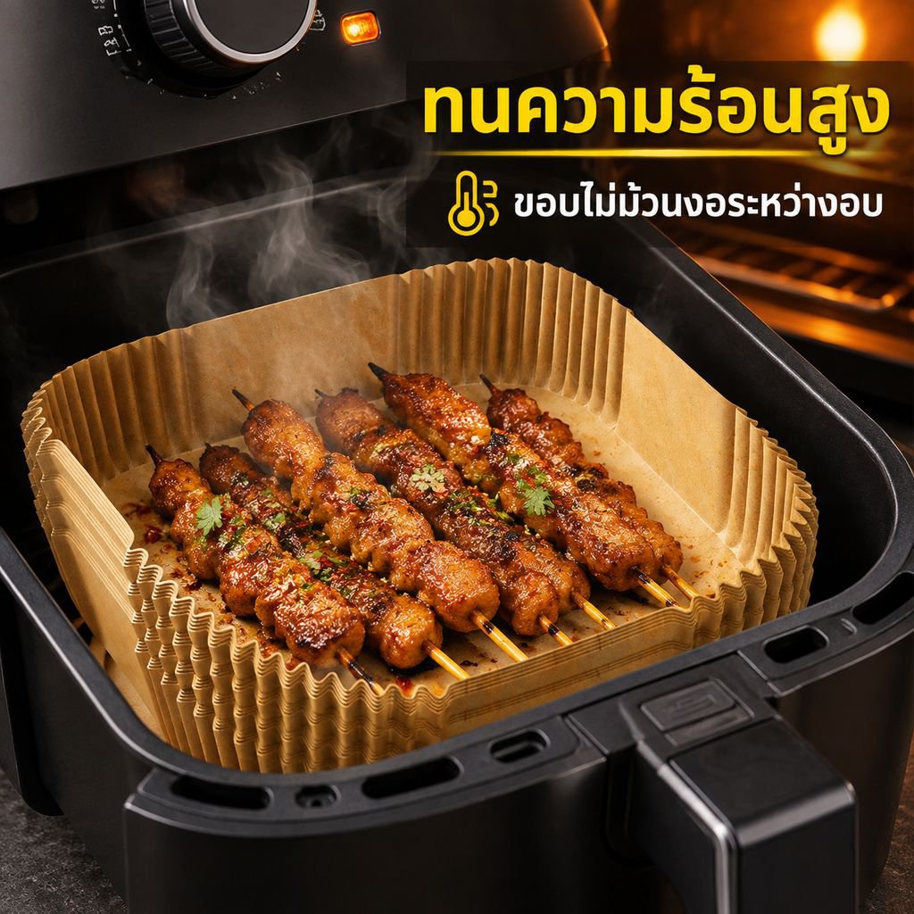 กระดาษรองอบกันน้ำมันทรงสี่เหลี่ยม