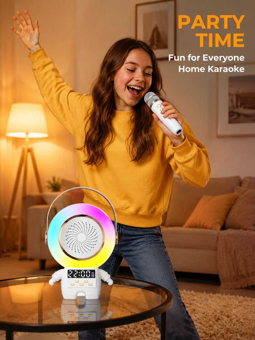 Dazzling Spaceman Bluetooth Microphone Clock