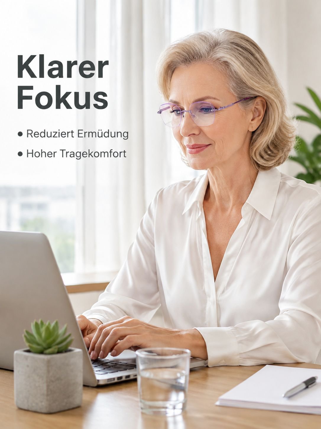Diamantgeschliffene randlose Blaulichtfilter-Lesebrille