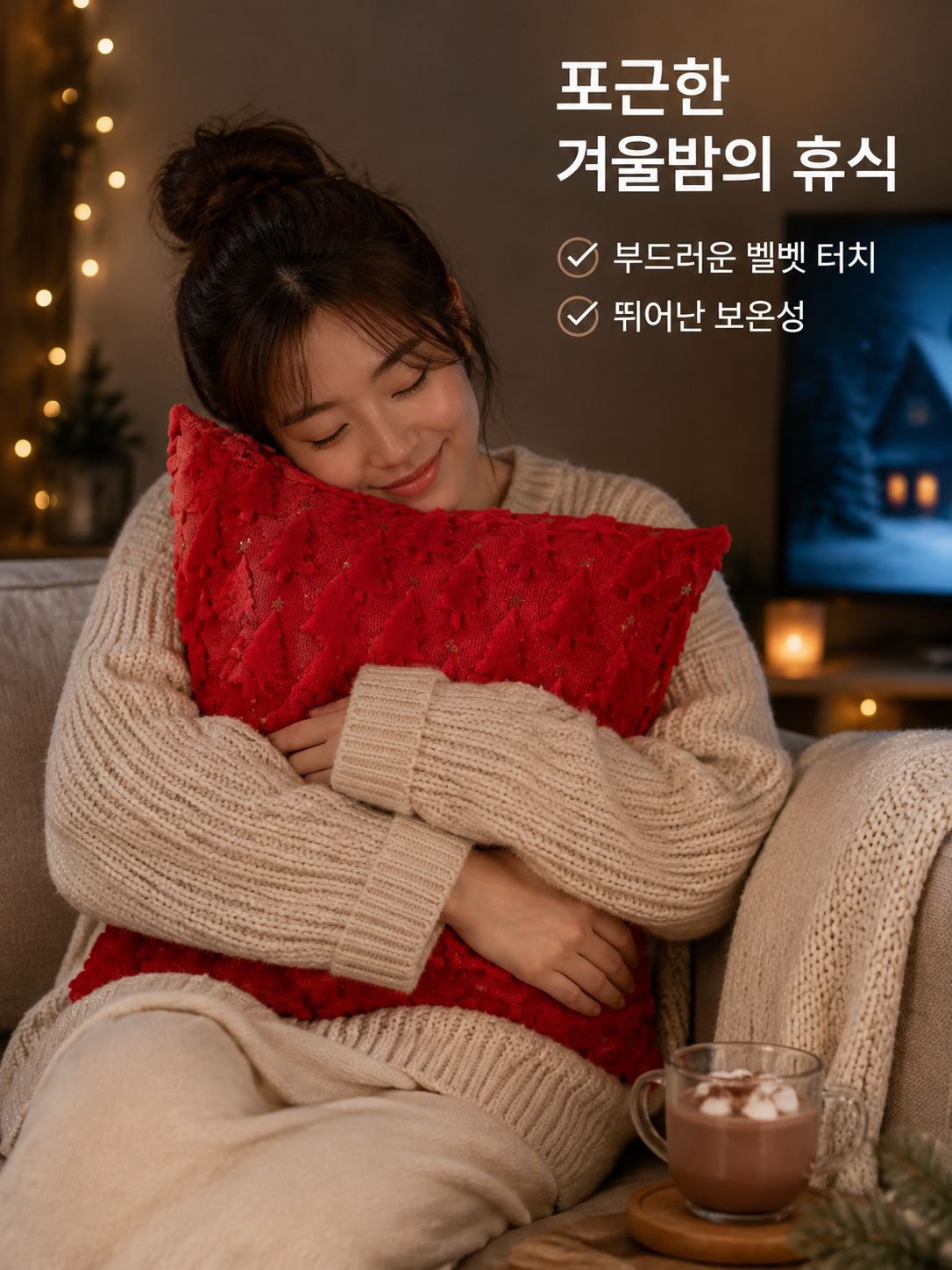 크리스마스 허그 베갯잇 크리스마스 트리 별 벨벳 베갯잇 소파 쿠션