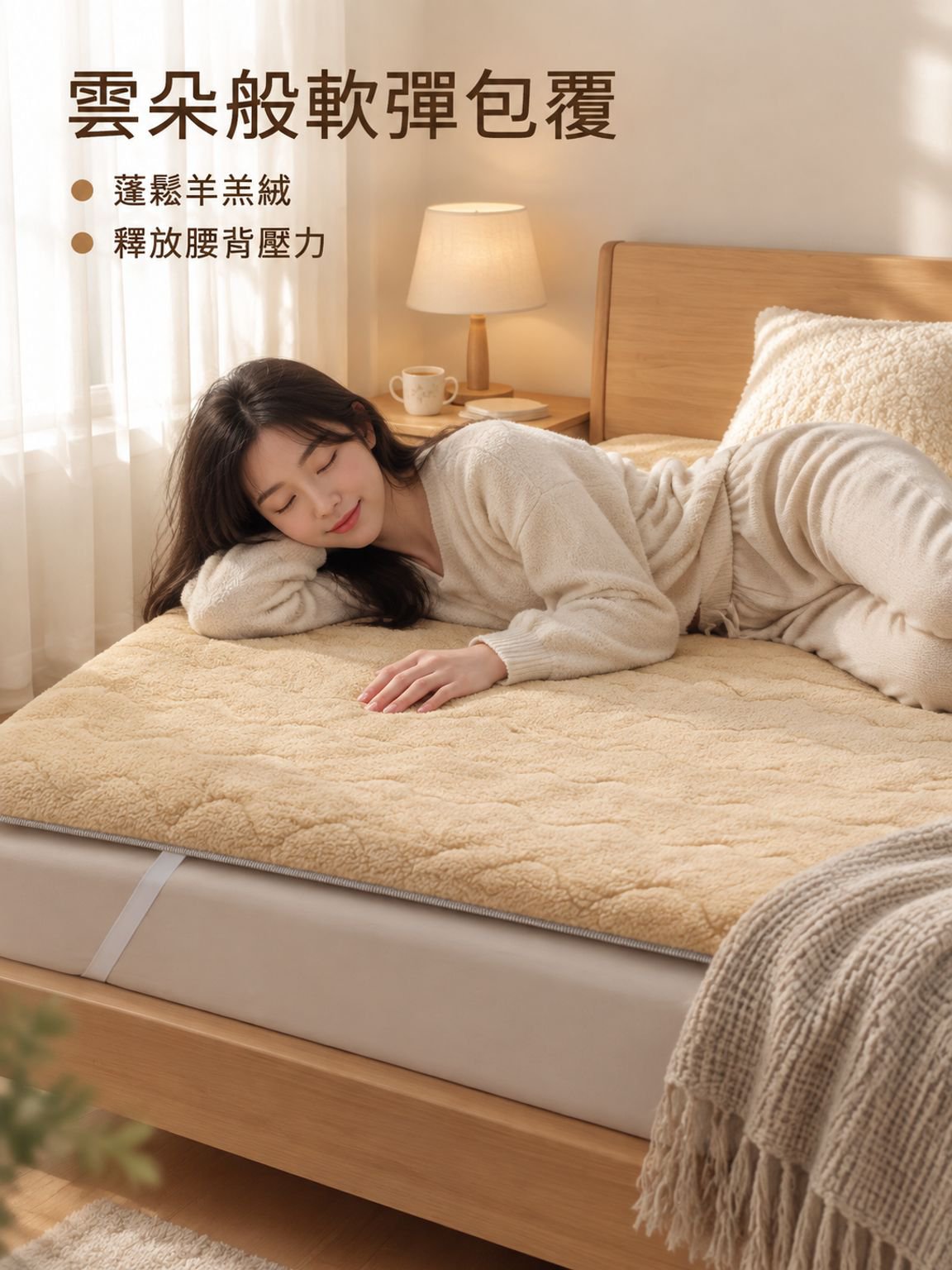 加厚保暖羊羔絨床墊