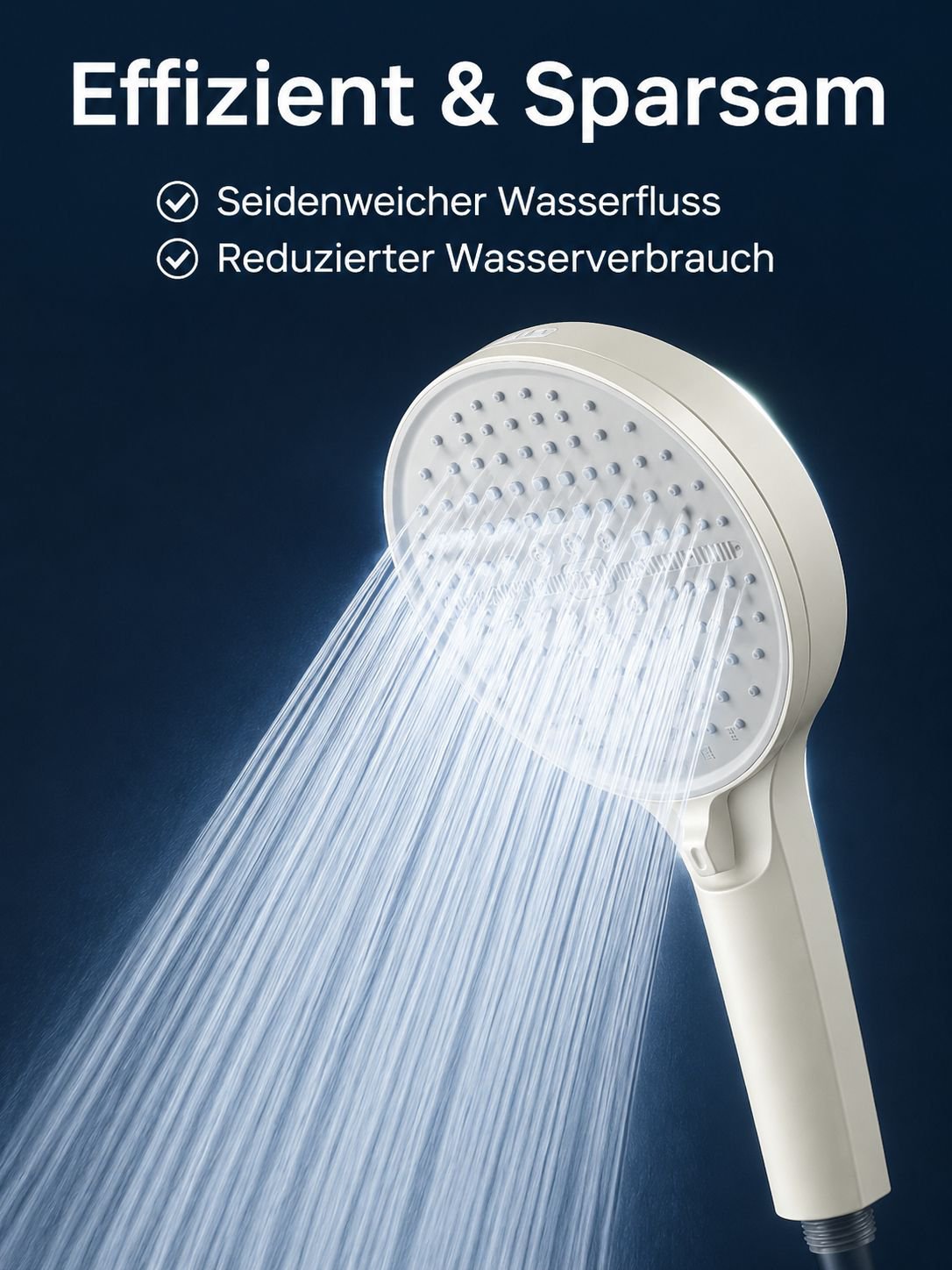 Ergonomischer Duschkopf mit Wasserspareffekt