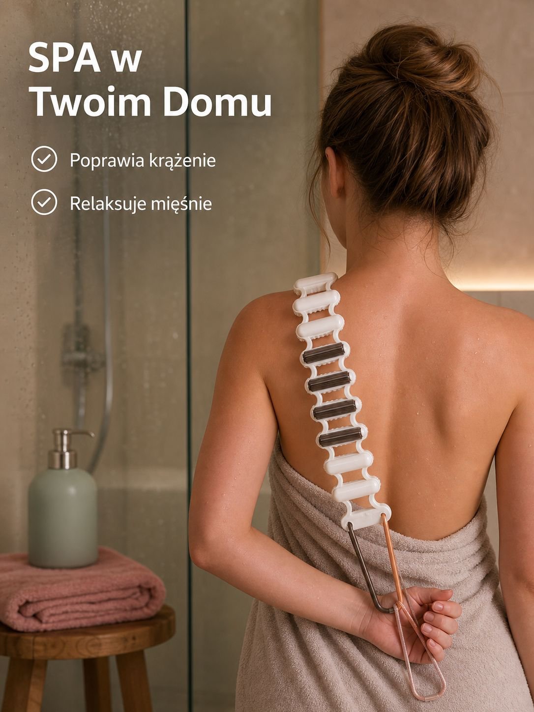 Łatwa w użyciu rolka do pielęgnacji skóry pleców