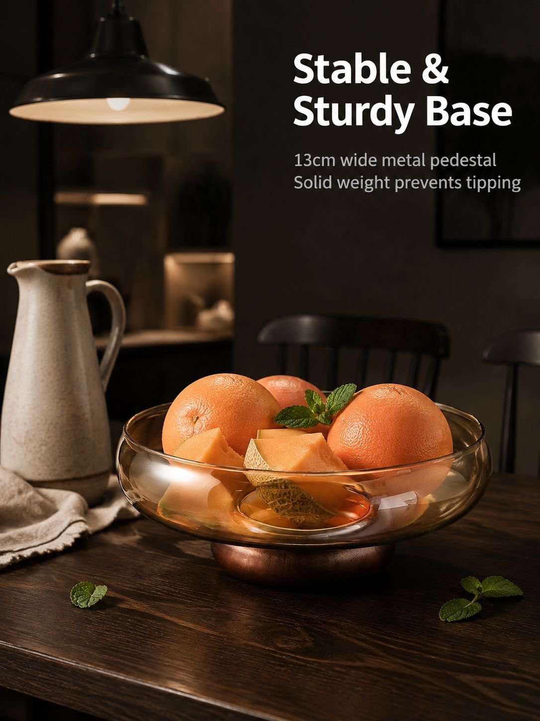 Luxury Glass Fruit Bowl for Living Room