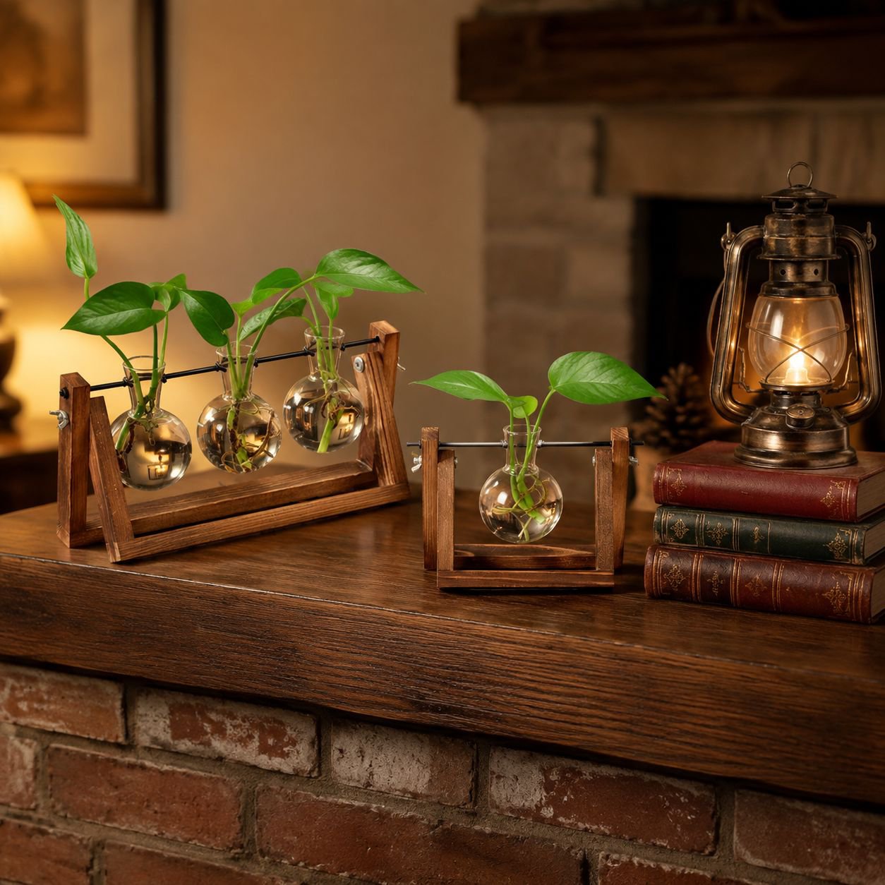 Jarrón de vidrio moderno para hidroponía, ideal para decoración de oficina y hogar
