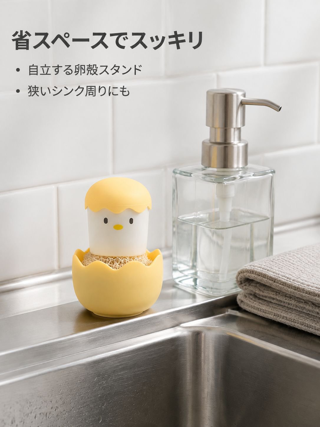 家庭用の持ちやすいステンレスタワシ