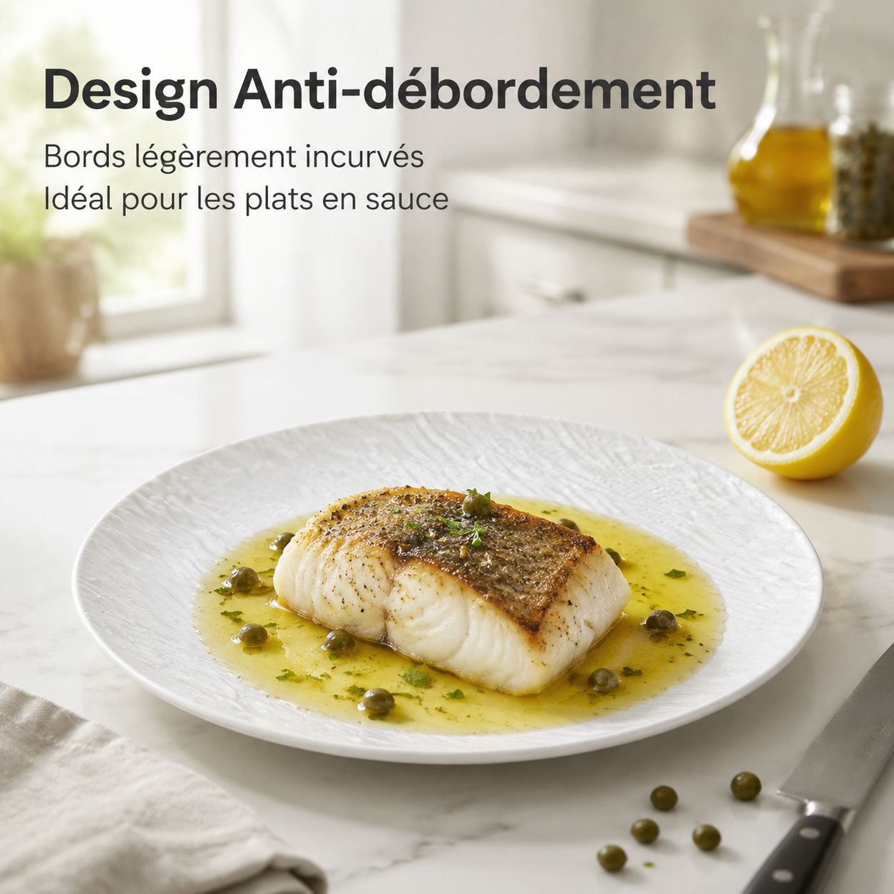 Assiette ronde en céramique pour la maison