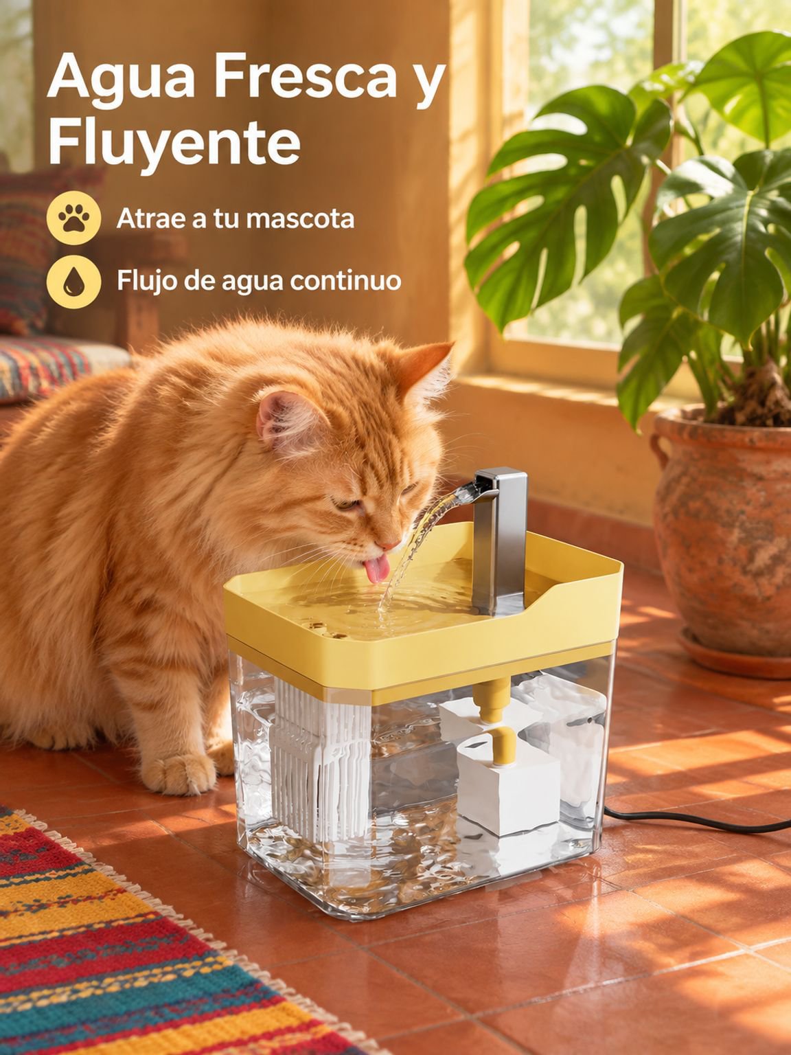 Fuente de agua automática para gatos
