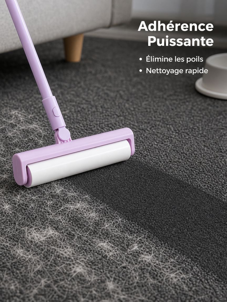 Brosse à Peluches Télescopique Allongée pour la Maison, Attrape Cheveux et Poussière