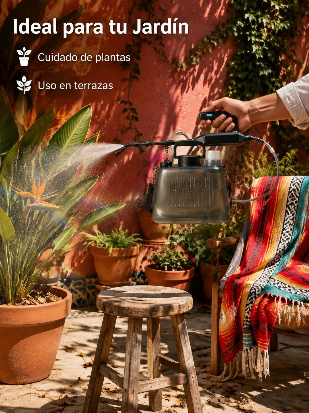 Pulverizador pequeño con batería de litio, rociador automático para jardinería doméstica