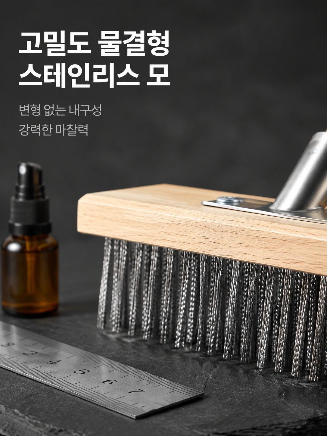 마당 바닥 청소솔 스테인리스 긴 손잡이 바닥솔
