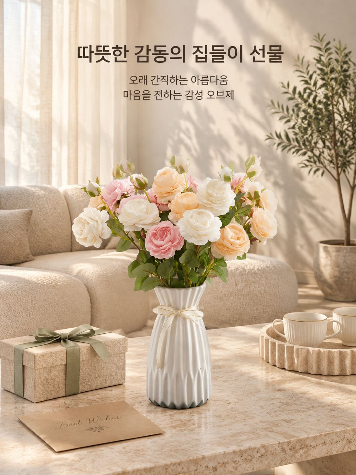 인조 장미꽃 장식