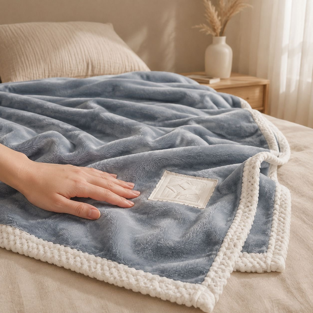 Close-up of soft fleece fabric texture