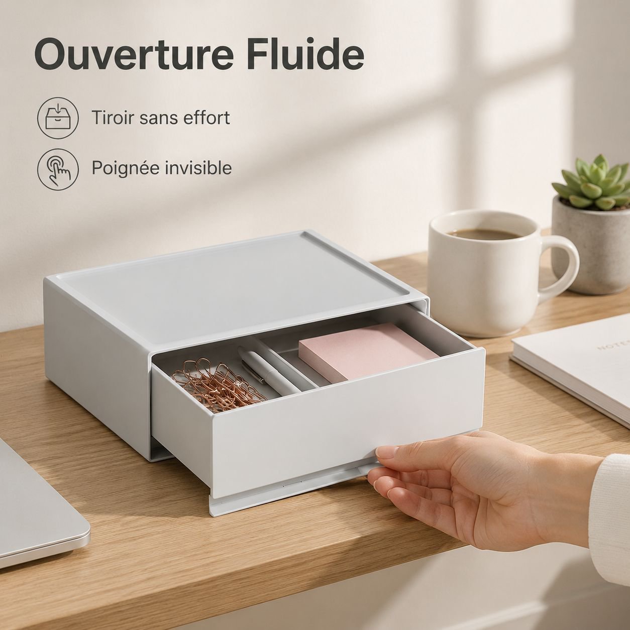 Boîte de rangement en plastique pour bureau