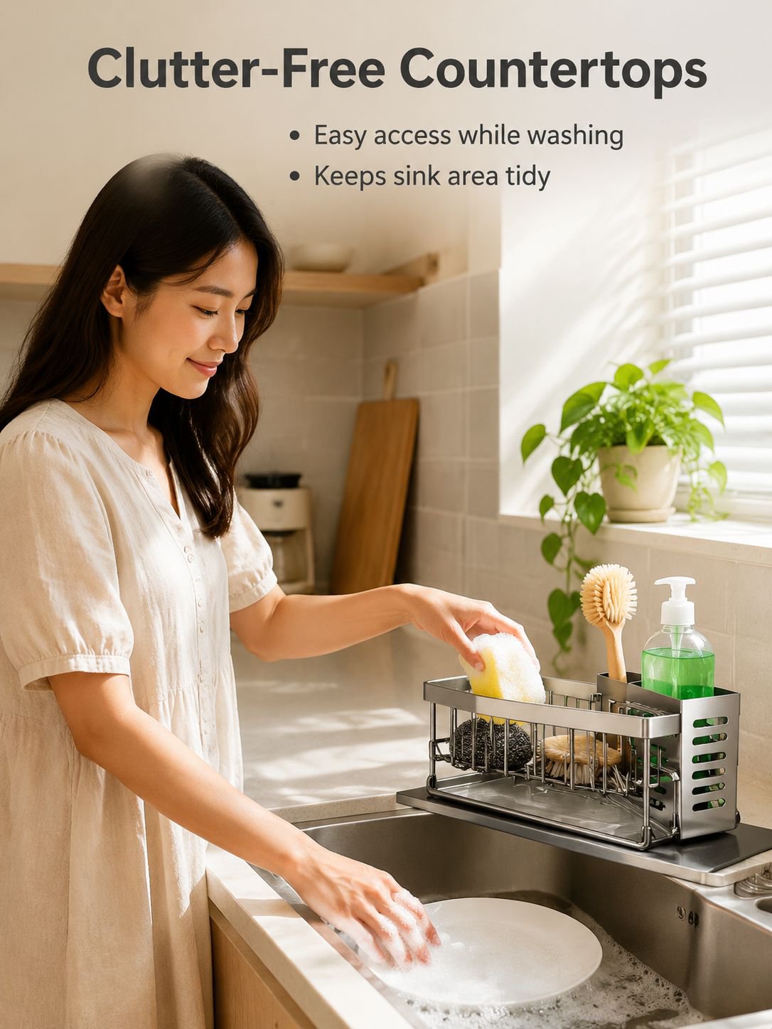 Kitchen Sponge Rag Storage Basket Dishwashing Sink Organizer