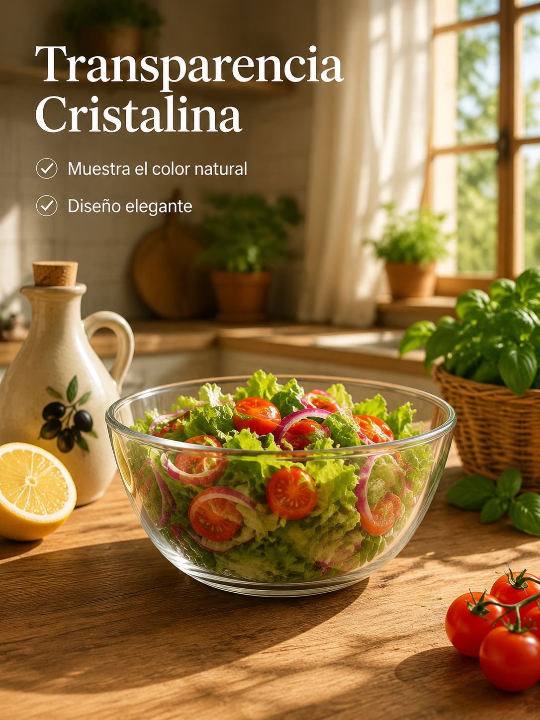 Vajilla de tazón de vidrio, tazón asado, olla de ensalada