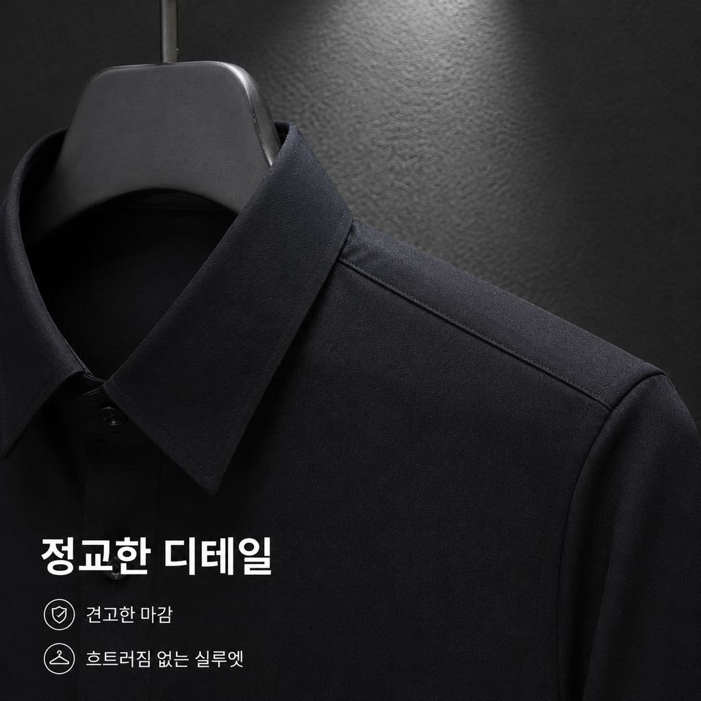 남성용 긴팔 단색 셔츠