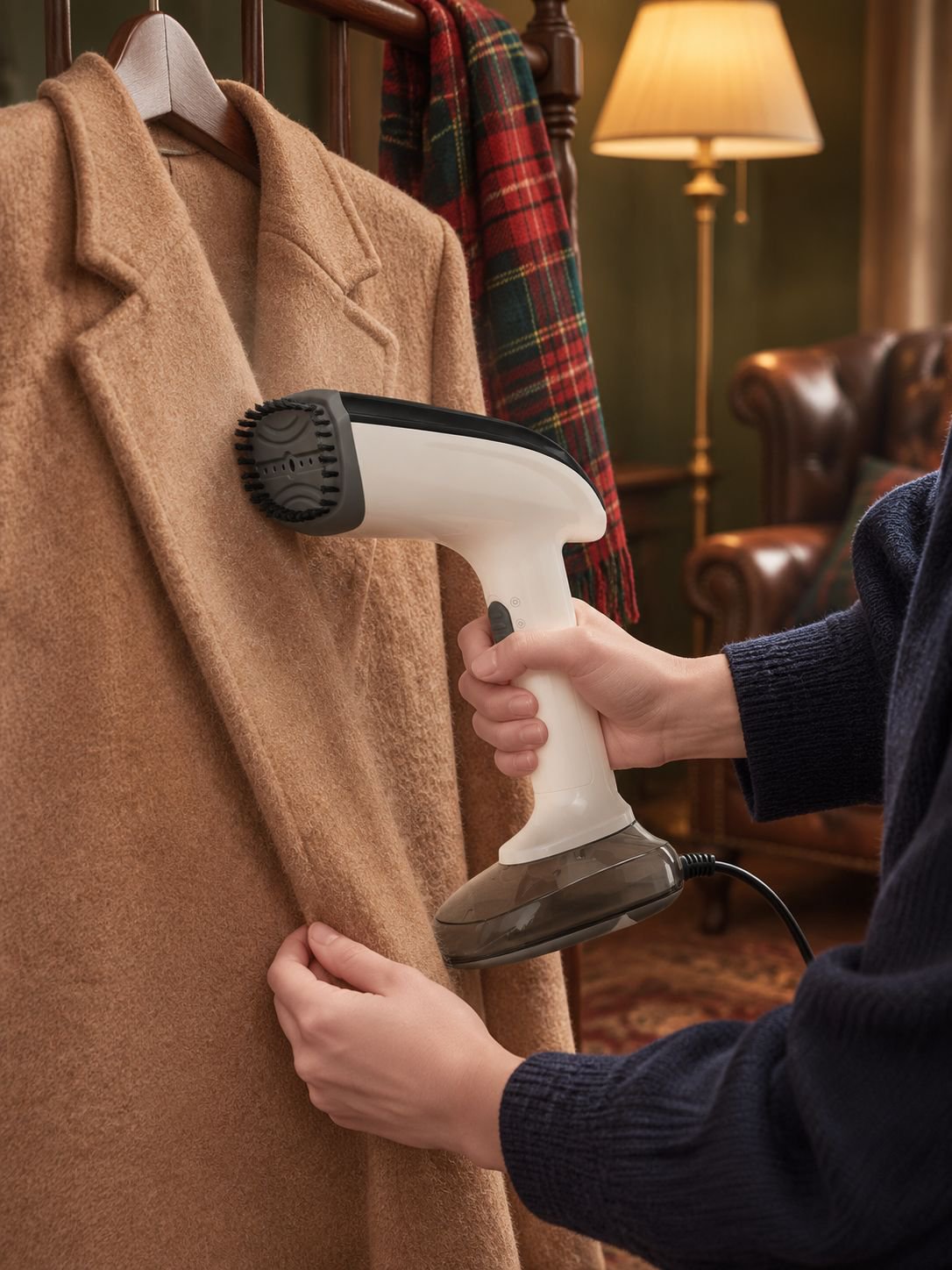 Demonstration of steam iron smoothing out shirt wrinkles