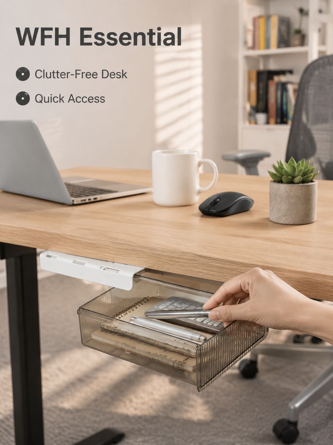 Nail-free storage drawers under the table