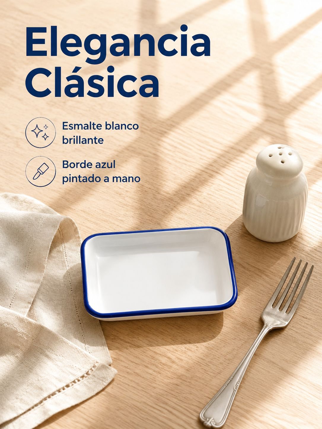 Placa rectangular esmaltada