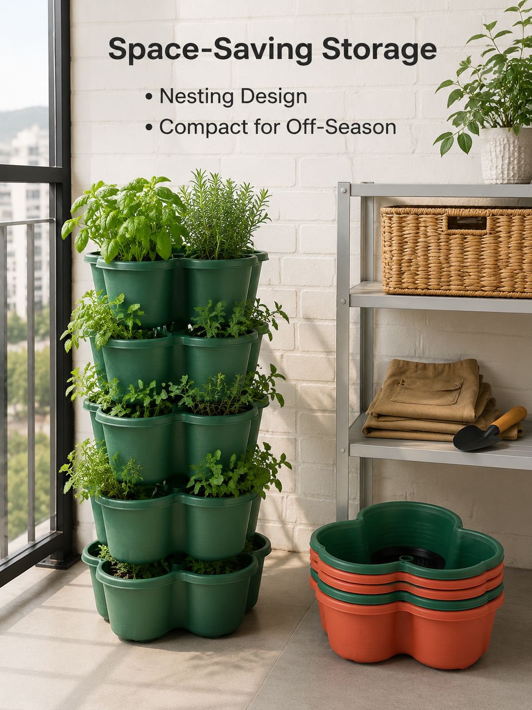 Multi-layer Stackable Plastic Flowerpot